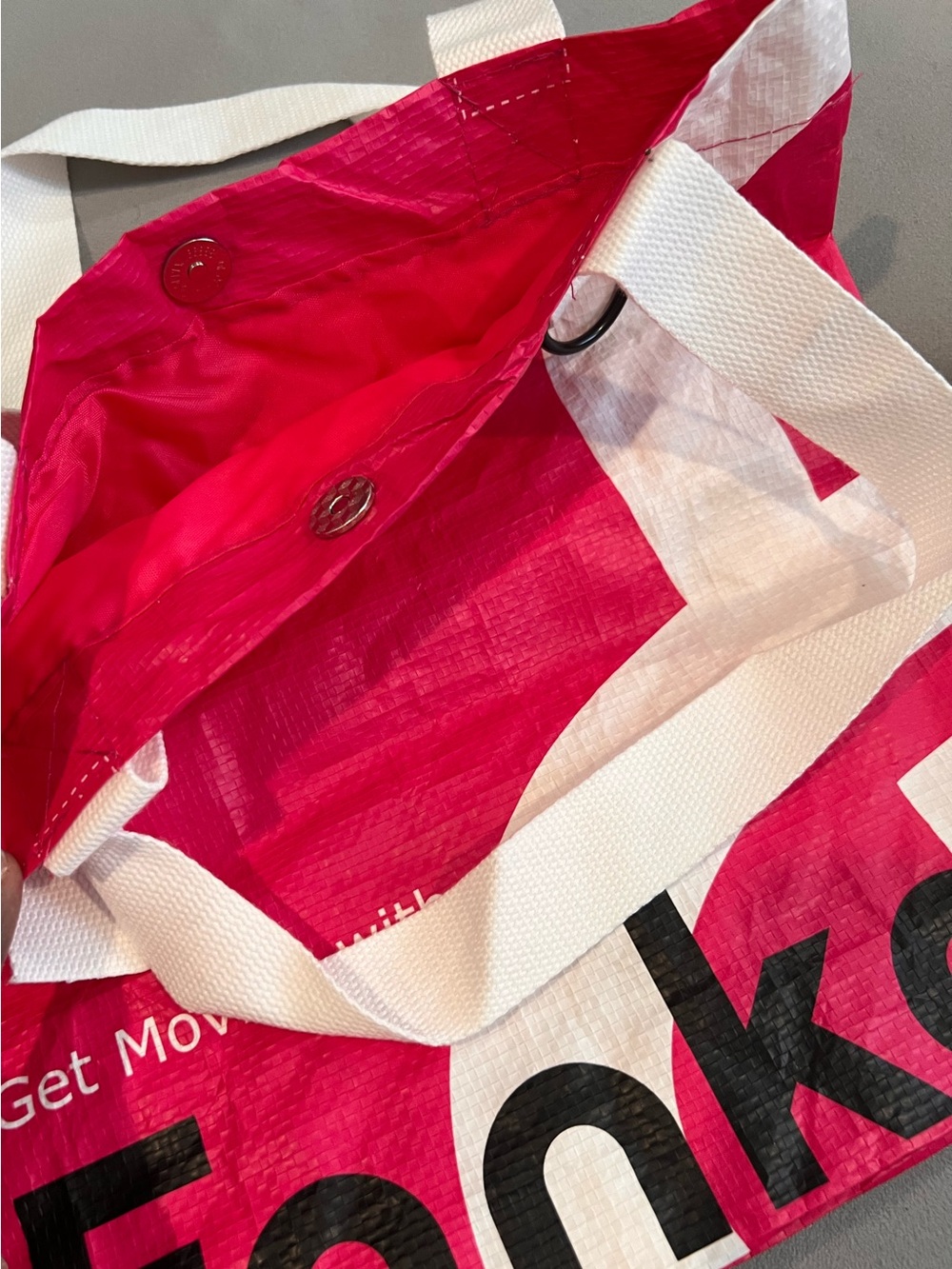 Fanka Pink and White Reusable Tote Bag